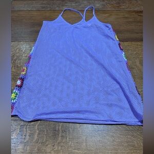 No Boundaries sz XL mesh tank flowers‎ purple